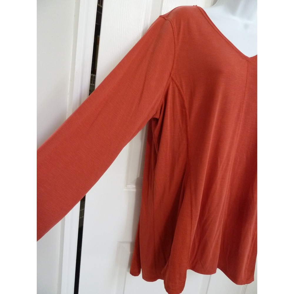 Chico's Zenergy Woven Insets Tunic Top Rich Paprika Sz 3 XL 16/18 NEW - Picture 3 of 7